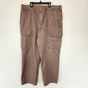 Duluth Trading Co Relaxed Fit Fire Hose Cargo Work Pants Size 40x30 Gray Brown